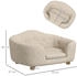 Pawhut Tierbet Rückentasche Cremeweiß Plüsch Schaumstoff Kiefernholz 70Bx47Tx30Hcm SIZE,70cmx52cm (D04-196CW)