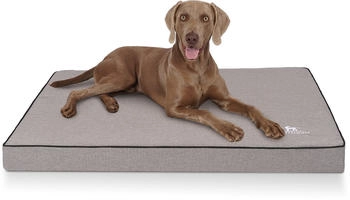Knuffelwuff Orthop&auml;ische Hundematte Nantucket Velours Handwebcharakter L 80x60cm grau (14209-002)