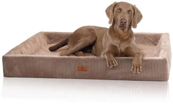 Knuffelwuff orthopäisches Hundebett Cord Handwebcharakter Santiago XXL 120x100cm braun (14339-011)