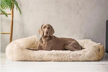 Tierlando PEDRO Orthopädisches Hundebett mit Langflor beige 160x22x110cm