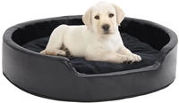Hundebett Schwarz 79x70x19 Cm Pl&uuml;sch Und Kunstleder Vidaxl