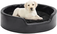 Hundebett Schwarz 69x59x19 Cm Pl&uuml;sch Und Kunstleder Vidaxl