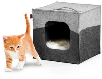 CanadianCat Katzenhöhle Filzwürfel grau
