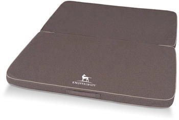 Knuffelwuff Faltbare Reisematte Orthopädisch Roanoke aus Laser gestepptem Kunstleder braun/ grau XL