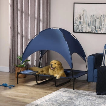Pawhut Hunde-Zubeh&ouml;r dunkelblau Polyester 92x122x108cm (D04-060V00DB)