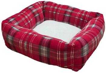 Nobby Xmas Komfort Bett eckig Kareli rot 60x60x20cm