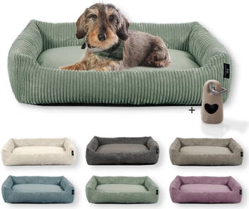 Rohrschneider Hundebett Cordstoff breit 50x70cm salbei