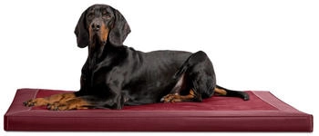 Tierlando CARLOS Velours-Kunstleder Hundematratze dunkelrot 1,5 m, 6 cm, 1 m