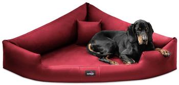 Tierlando ® TRIVIA - Orthopädisches Eckhundebett dunkelrot 1,2 m, 25 cm, 1,2 m