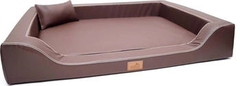 Tierlando ® Orthopädisches LUXUS-Hundebett MELODY LATEX Anti-Haar Kunstleder braun 1 m, 22 cm, 75 cm