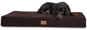 Tierlando ® STUART ORTHO PLUS - Orthopädische Hundematte braun 1,2 m, 13 cm, 90 cm