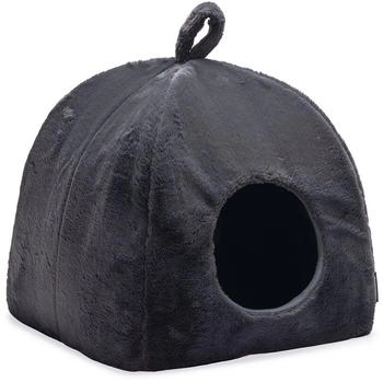 Beeztees Katzenhaus Moza aus Plüsch anthrazit