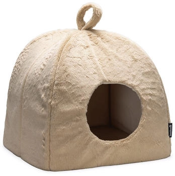 Beeztees Katzenhaus Moza aus Plüsch beige