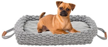 Rohrschneider ® Flauschiges Tierbett inkl. Gratis-Beigabe, Körbchen in Flechtoptik M