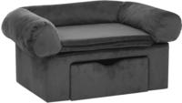 vidaXL Hundesofa mit Schublade Dunkelgrau 75x50x38 cm Pl&uuml;sch