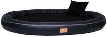 Tierlando ® GILBERT ORTHO Soft LATEX - Orthopädisches Hundebett aus Kunstleder schwarz 1 m, 15 cm, 85 cm