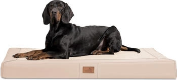 Tierlando ® OSCAR VISCO Orthopädische Hundematratze Kunstleder Velours Hundebett creme 1 m, 11 cm, 80 cm