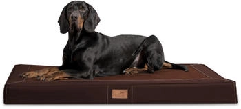 Tierlando ® OSCAR VISCO Orthopädische Hundematratze Kunstleder Velours Hundebett braun 1,5 m, 11 cm, 1 m