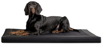 Tierlando CARLOS Velours-Kunstleder Hundematratze schwarz 80 cm, 6 cm, 60 cm