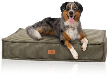 Knuffelwuff Hundekissen Lesedi aus Cord mit Handwebcharakter khaki XXL