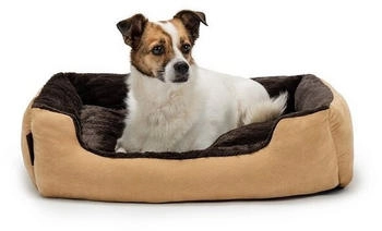 Lionto Hundebett mit Wendekissen braun/ beige M