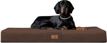 Tierlando ® FLOKI ORTHO PLUS Orthopädische Hundematte aus Plüsch & High-Tech-Velours braun 80 cm, 13 cm, 60 cm