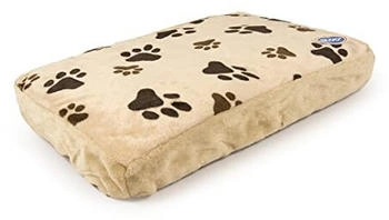 Duvo+ Kissen rechteckig mit Pfotenabdruck beige, Maße: 80 x 55 x 10 cm