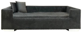 Rohrschneider ® Hundesofa, Hundebett Cord für mittelgroße und große Hunde, inkl. 2 Dekokissen dunkelgrau