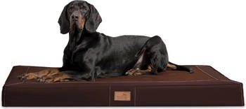 Tierlando ® OSCAR VISCO Orthopädische Hundematratze Kunstleder Velours Hundebett braun 1 m, 11 cm, 80 cm