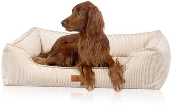 Knuffelwuff orthop&auml;disches Hundebett aus Cord mit Handwebcharakter Nunavut beige XL