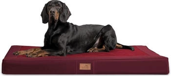 Tierlando ® OSCAR VISCO Orthopädische Hundematratze Kunstleder Velours Hundebett dunkelrot 1,2 m, 11 cm, 90 cm