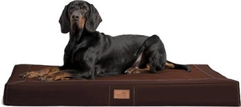 Tierlando ® OSCAR VISCO Orthopädische Hundematratze Kunstleder Velours Hundebett braun 1,2 m, 11 cm, 90 cm