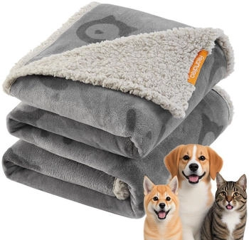 Feandrea Wasserdichte Hundedecke Sherpa Fleece Grau S