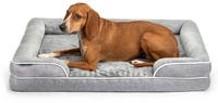 lionto Hundebett premium, orthop&auml;disches Memoryfoam-Bett mit erh&ouml;htem Rand,