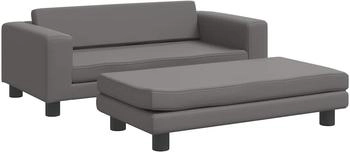 vidaXL Hundebett mit Verlängerung Grau 100x50x30 cm Kunstleder