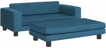 vidaXL Hundebett mit Verlängerung Blau 100x50x30 cm Samt