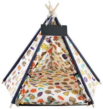Pettimania Tipi mit Eulenprint für Hunde 60 x 60 x 90 cm