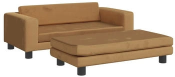 vidaXL Hundebett mit Verlängerung Braun 100x50x30 cm Samt