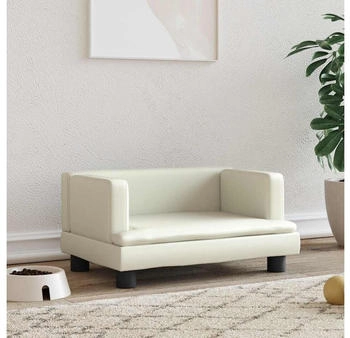 vidaXL Hundebett Creme 60x40x30 cm Kunstleder