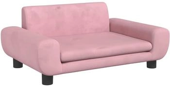 vidaXL Hundebett Rosa 70x45x33 cm Samt