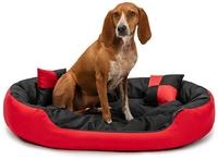 Lionto 4-in-1 Katzenbett, Katzenkissen, Katzenk&ouml;rbchen Mit Wendekissen, Schwarz/rot,