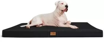 Tierlando ® OSCAR VISCO Orthopädische Hundematte Matratze Kunstleder Hundebett schwarz 1,5 m, 11 cm, 1 m