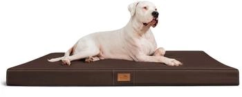 Tierlando ® OSCAR VISCO Orthopädische Hundematte Matratze Kunstleder Hundebett braun 1,5 m, 11 cm, 1 m