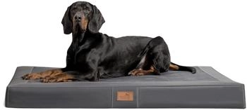 Tierlando ® OSCAR VISCO Orthopädische Hundematratze Kunstleder Velours Hundebett schwarz/ graphit 1,2 m, 11 cm, 90 cm