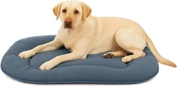Flamingo Kissen Firenze dünn oval blau für Hunde, Maße: 77 x 54 x 3 cm