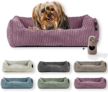 Rohrschneider ® Hundebett waschbar für kleine Hunde mit Hundekissen Cord (ca. 55x42 cm) inkl. Gassibeutel