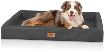 Knuffelwuff orthop&auml;disches Hundebett Austin aus Kunstleder schwarz XL