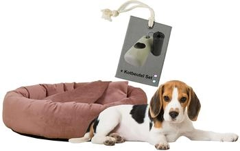 Rohrschneider ® Hundekissen inkl. Gratis-Beigabe, Kuschelhöhle "Denver" altrosa M