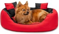 Lionto 4-in-1 Katzenbett, Katzenkissen, Katzenk&ouml;rbchen Mit Wendekissen, Schwarz/rot,