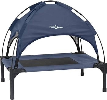 vidaXL Erhöhtes Hundebett Marineblau Stahl Nylon 76 x 62 x 70.5 cm